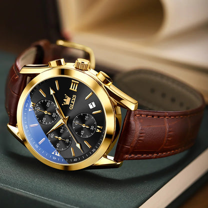 Multi-Function Sports Chronograph Men's Watch, Six-Needle, Three-Eye Quartz